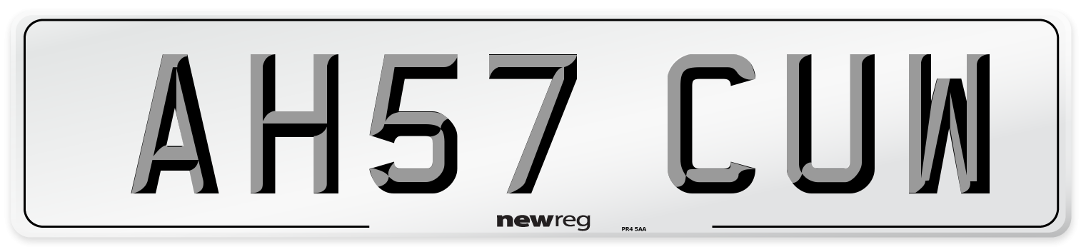 AH57 CUW Number Plate from New Reg